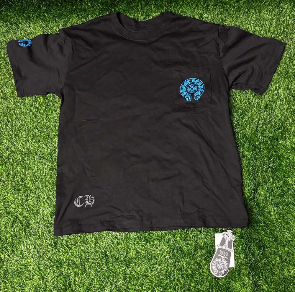 Chrome Hearts Triple Cross Pocket Graphic Print T-Shirt Black Blue